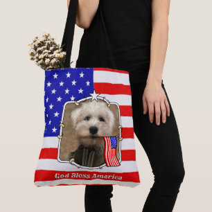 Anpassningsbar 2 Foto USA Amerikanska Flagga Patri Tygkasse