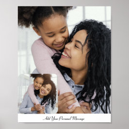 Anpassningsbar 2 Fotokollage med Personlig text Poster