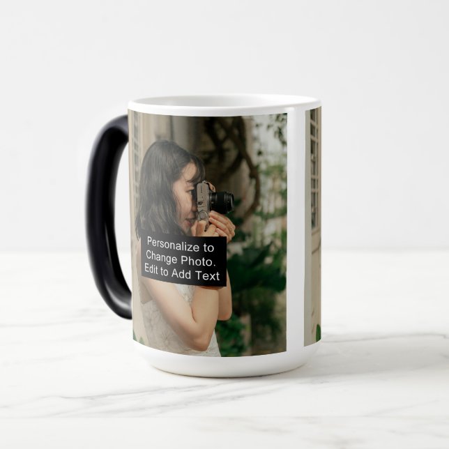 Anpassningsbar 2 Foton Artwork Slogan 15 oz Morphi Magisk Mugg (Framsida vänster)