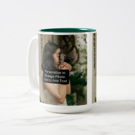 Anpassningsbar 2 Foton Artwork Slogan 15 oz Två-Tonad Mugg