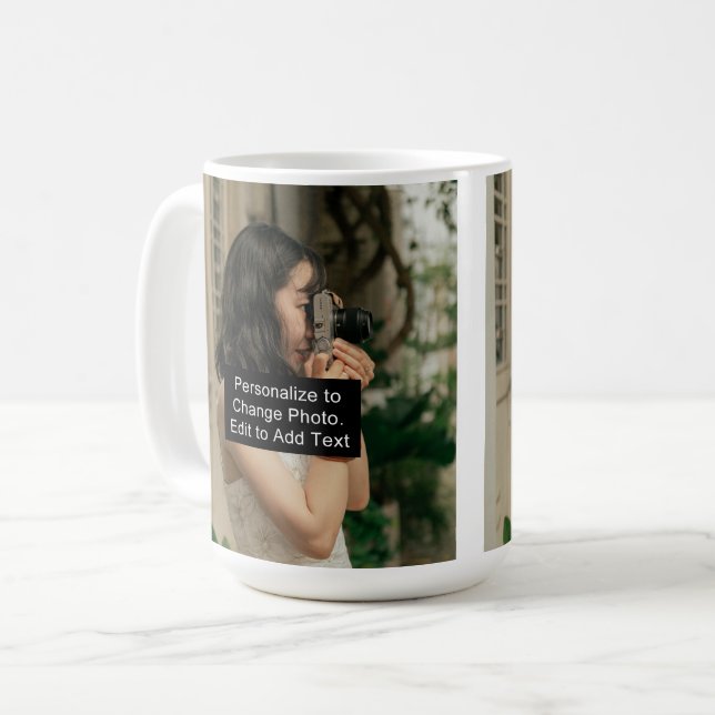 Anpassningsbar 2 Foton Artwork Slogan Classic 15 o Kaffemugg (Framsida vänster)