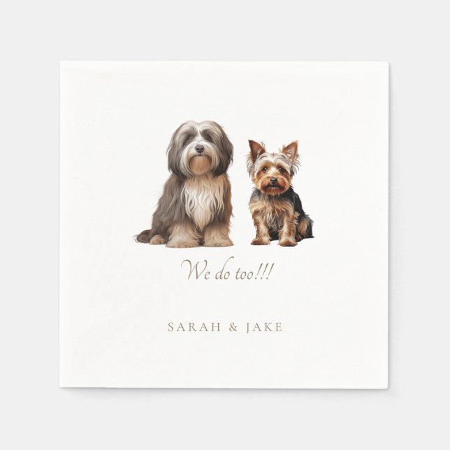 Anpassningsbar 2 Pet Bröllop Napkins Pappersservett (Framsidan)