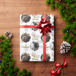 Anpassningsbar 2 Pet Photo Festive jul Snö Flakes Presentpapper