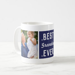 Anpassningsbar 2 Photo Blue Best Grandad Aldrig Mu Kaffemugg