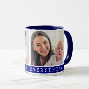 Anpassningsbar 2 Photo Collage Family Bild Quote B Mugg