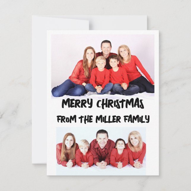 ANPASSNINGSBAR 2 PHOTO FLAT CHRISTMAS-KORT JULKORT (Framsida)