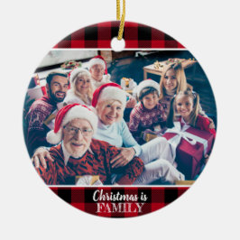 Anpassningsbar 2 Photo Rustic Red Buffalo Play Julgransprydnad Keramik