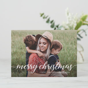Anpassningsbar 2 Photos God jul Family Modern Chic Julkort
