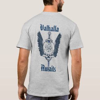 Anpassningsbar 2 sid den Valhalla skalleT-tröja T Shirt