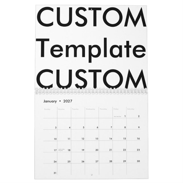 Anpassningsbar 2-sidig kalender, EXCEPTIONELL ANPA Kalender (Jan 2027)