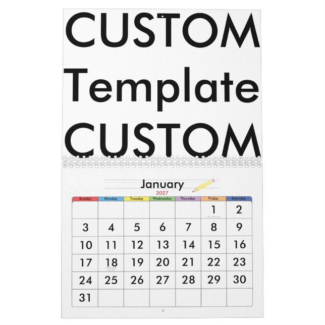 Anpassningsbar 2-sidig kalender, EXCEPTIONELL ANPA Kalender (Jan 2027)