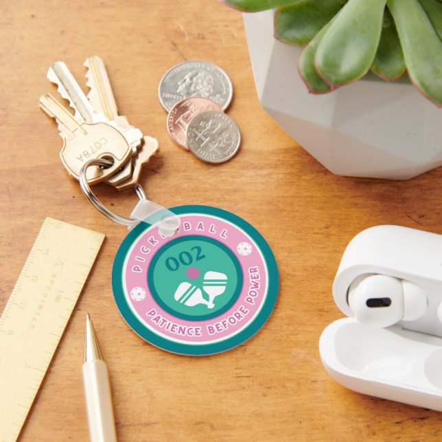 Anpassningsbar 2-sidig pickleball nyckelring (Skrivbord)