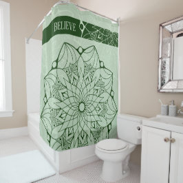 Anpassningsbar 2 Tone Grönt Mandala Shower Curtain