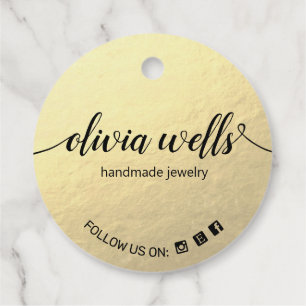 Anpassningsbar 2-tums Round Faux Gold Foil-Märkre Gåvor Etiketter