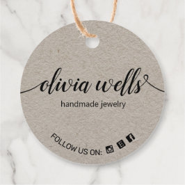 Anpassningsbar 2-tums rund Social Media Kraft-Märk Gåvor Etiketter