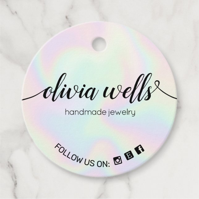 Anpassningsbar 2-tums runda holografiska Märkre fö Gåvor Etiketter (Framsida)