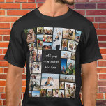 Anpassningsbar 32 Fotokollage T Shirt<br><div class="desc">Gör en egen fotot-skjorta med 32 av dina omhuldade bild-minnen i ett modernt rutnätsfoto i stil med anpassningsbar text.</div>