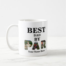 Anpassningsbar 3 brev-formfoto Bästa pappa efter p Kaffemugg