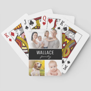 Anpassningsbar 3-familjefoton - enkel kollage casinokort
