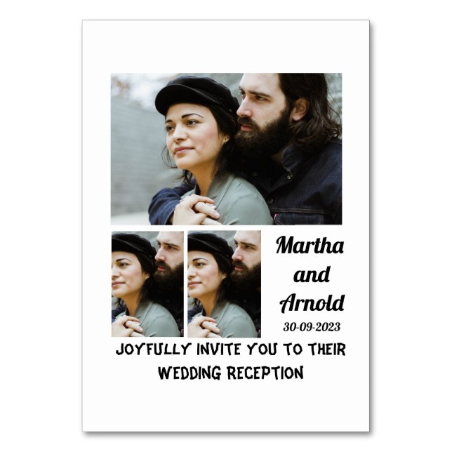 Anpassningsbar 3 för fotokollage bordsnummer (Framsidan)