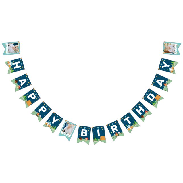 Anpassningsbar 3 Fotocamping - födelsedagslampa ut Vimplar (Alla)