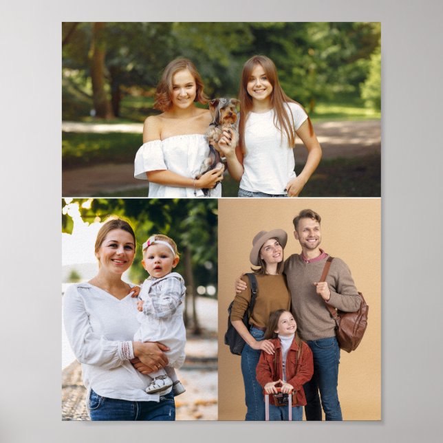 Anpassningsbar 3 Fotokollage Poster (Framsidan)
