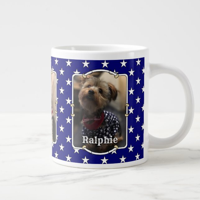 Anpassningsbar 3 Foton USA Amerikanska Flagga Patr Jumbo Mugg (Höger)