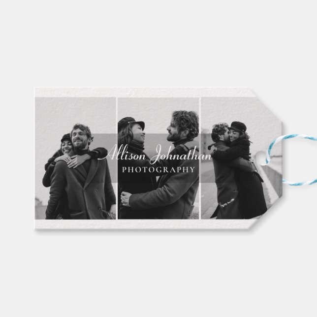 anpassningsbar 3-fotoskript tack för fotofotografi presentetikett (Framsidan (Horisontell))