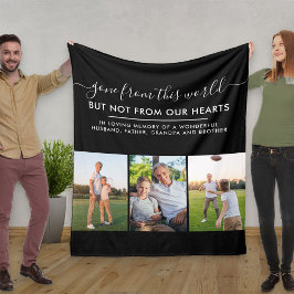 Anpassningsbar 3 - fotrutnät i svart Loving Memory Fleecefilt