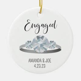 Anpassningsbar 3 Illustration av Ring med stendiam Julgransprydnad Keramik