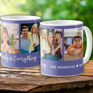 Anpassningsbar 3 Lila för fotokollage-familjen Nam Kaffemugg