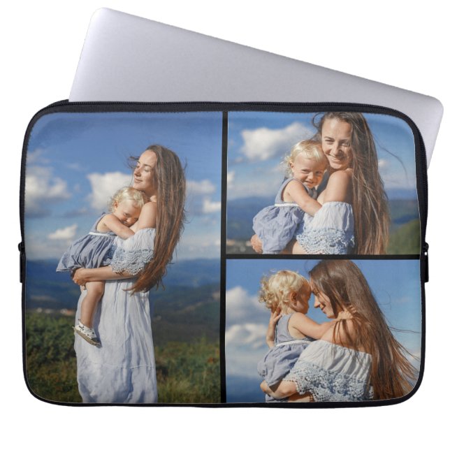 Anpassningsbar 3 Photo Electronics Bag Laptop Fodral (Framsidan)