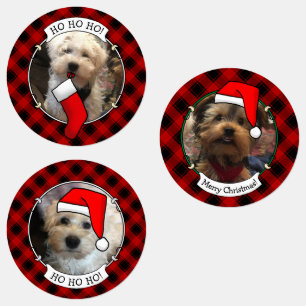 Anpassningsbar 3 Photo Ram all jul Red Play Klistermärke