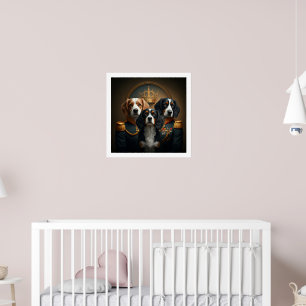 Anpassningsbar 3 Sällskapsdjur Porträtt: Royalet H Poster