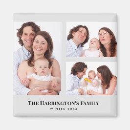 Anpassningsbar 3-sektioner Family Photos Collage G Magnet