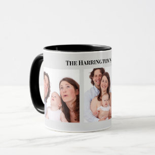 Anpassningsbar 3-sektioner Family Photos Collage G Mugg