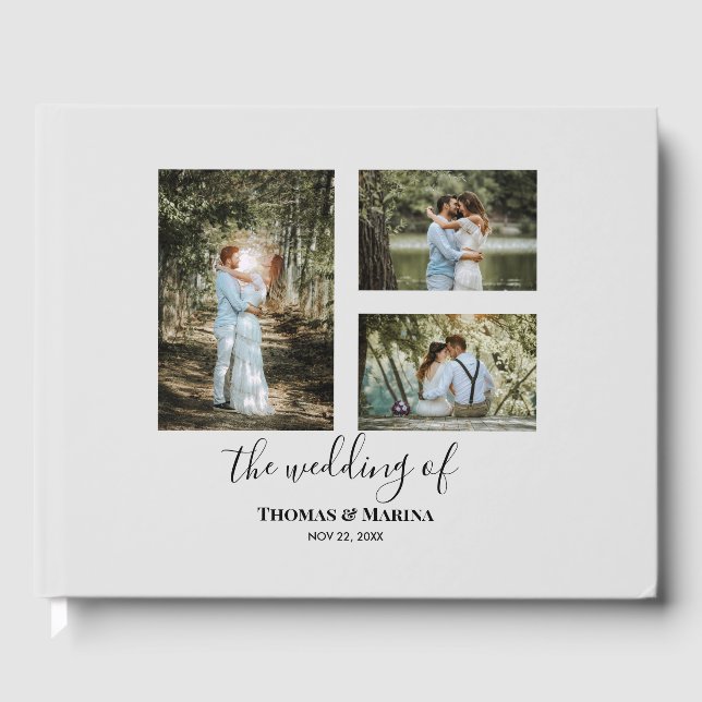 Anpassningsbar 3-sektionerna Familjefotosamling i  Gästböcker (Framsida)