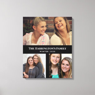 Anpassningsbar 3-sektionerna Family Photo Collage Canvastryck
