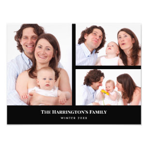 Anpassningsbar 3-sektionerna Family Photo Collage  Fototryck