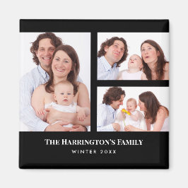 Anpassningsbar 3-sektionerna Family Photo Collage Magnet