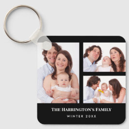 Anpassningsbar 3-sektionerna Family Photo Collage Nyckelring