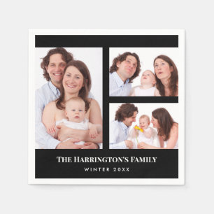 Anpassningsbar 3-sektionerna Family Photo Collage Pappersservett