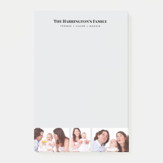 Anpassningsbar 3-sektionerna Family Photo Collage  Post-it Block (Framsida)