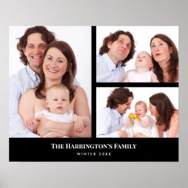Anpassningsbar 3-sektionerna Family Photo Collage Poster