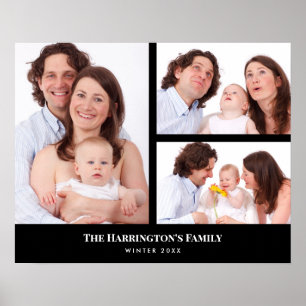 Anpassningsbar 3-sektionerna Family Photo Collage  Poster