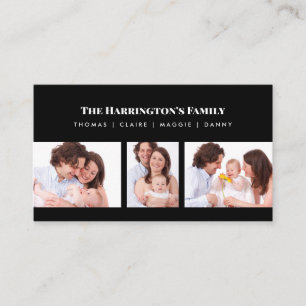 Anpassningsbar 3-sektionerna Family Photo Collage Visitkort