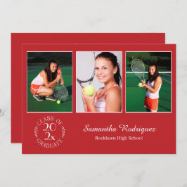 Anpassningsbar 3 Studentfest för fotoChic Emblem R Inbjudningar