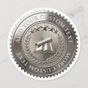 Anpassningsbar 3D redigerbar silverfolie-certifika Inbjudningar