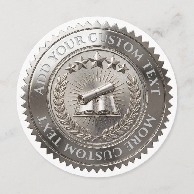 Anpassningsbar 3D redigerbar silverfolie-certifika Inbjudningar (Framsida)