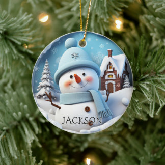 Anpassningsbar 3D Snögubbe jul Ornament